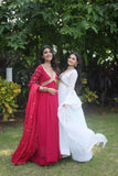 Faux Blooming With  Embroidery Zari Sequins-work