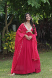 Faux Blooming With  Embroidery Zari Sequins-work