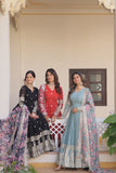 Faux Georgette with Embroidery Zari Sequins-work