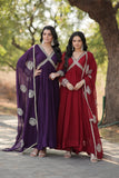 Faux Blooming With  Embroidery Zari Sequins-work