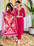 Red VISCOSE CHANDERI