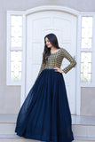 Faux Blooming With Sequins-Multi &amp; Zari Embroidered Work