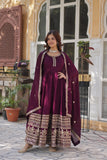Shimmer Vichitra &nbsp;with Rich Sequins Embroidered work